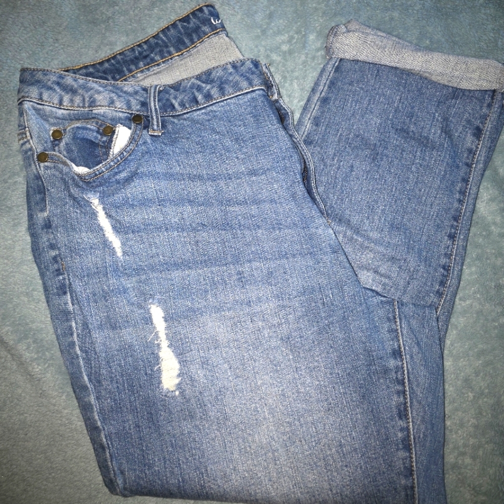 Women's Blue Jeans Capris Or Skinny Pants With Stretch 16w